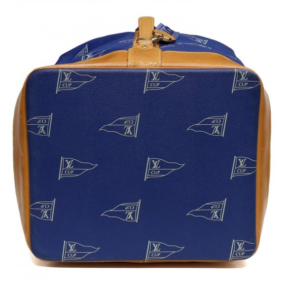 LOUIS VUITTON 'SAC MARIN' BLUE TRAVEL DUFFLE BAG - Picture 3 of 5
